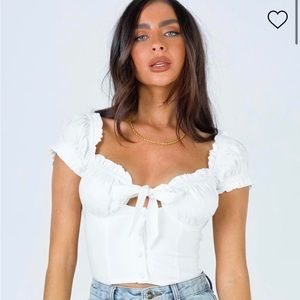 Princess Polly ELOUISE CROP TOP WHITE